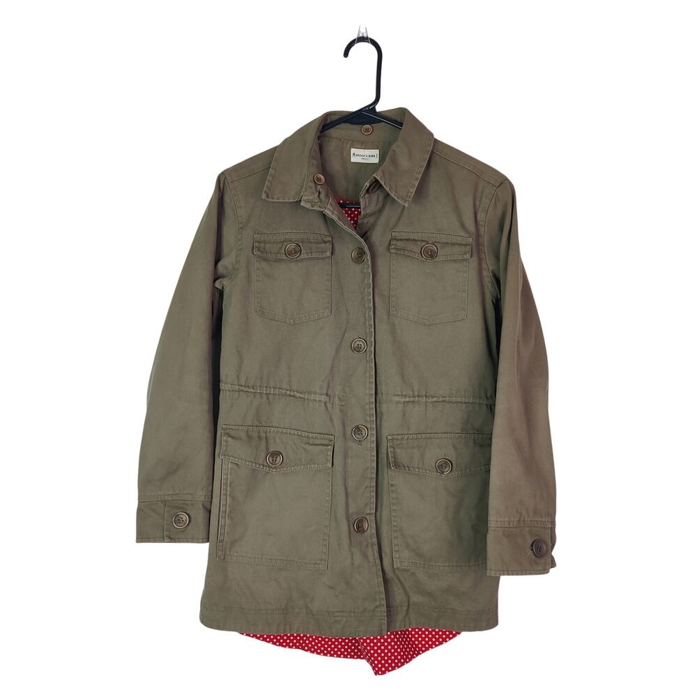 Bridge & Burn Olive Green Utility Cotton Chore Jacket Small Granola Barn Coat